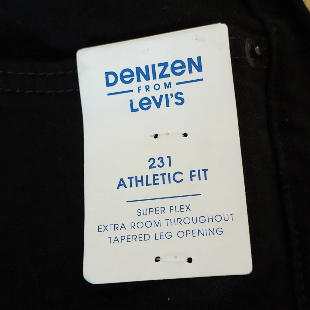 NWT Denizen Levi's Men's 231 Athletic Fit Flex Jeans Black Size 36X32